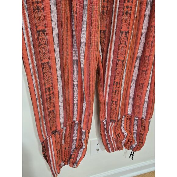 VINTAGE Women's Guatemalan Huipil Tapestry Floral Overalls Jumpsuit M Hippie - Picture 11 of 15